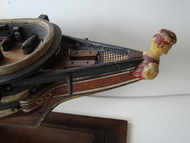 A RARE mid 19th century highly detailed sailor-made model of the 96 gun British warship HMS Asia, circa 1840-1850. — image 4